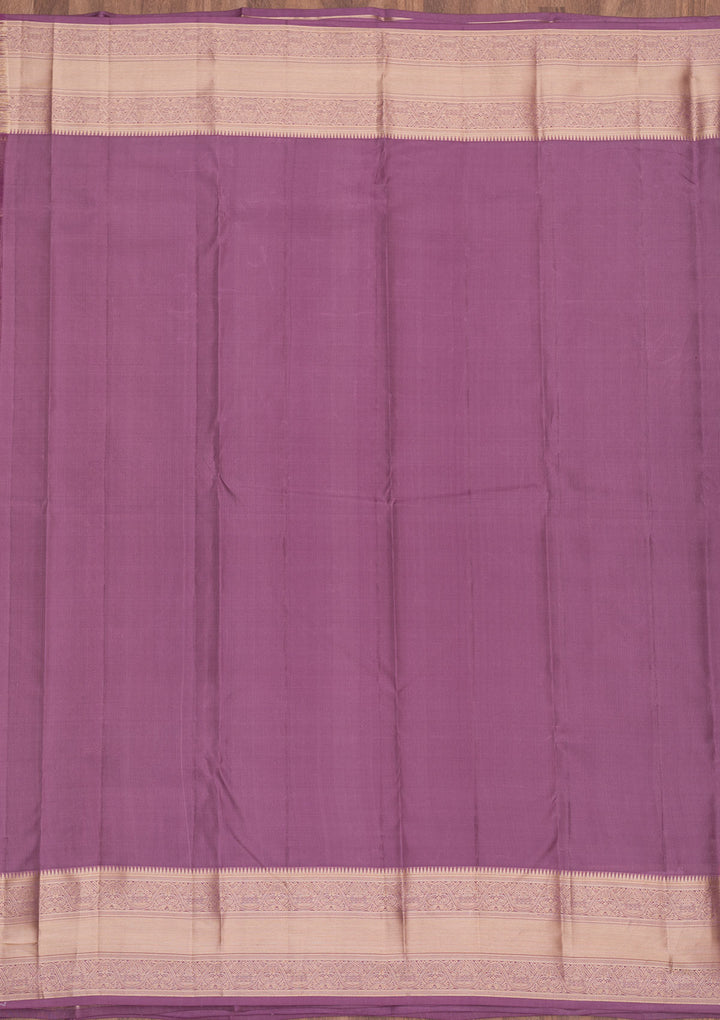 Mauve Zariwork Pure Silk Saree