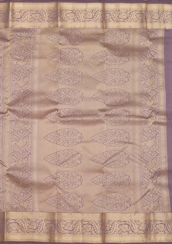Mauve Zariwork Pure Silk Saree