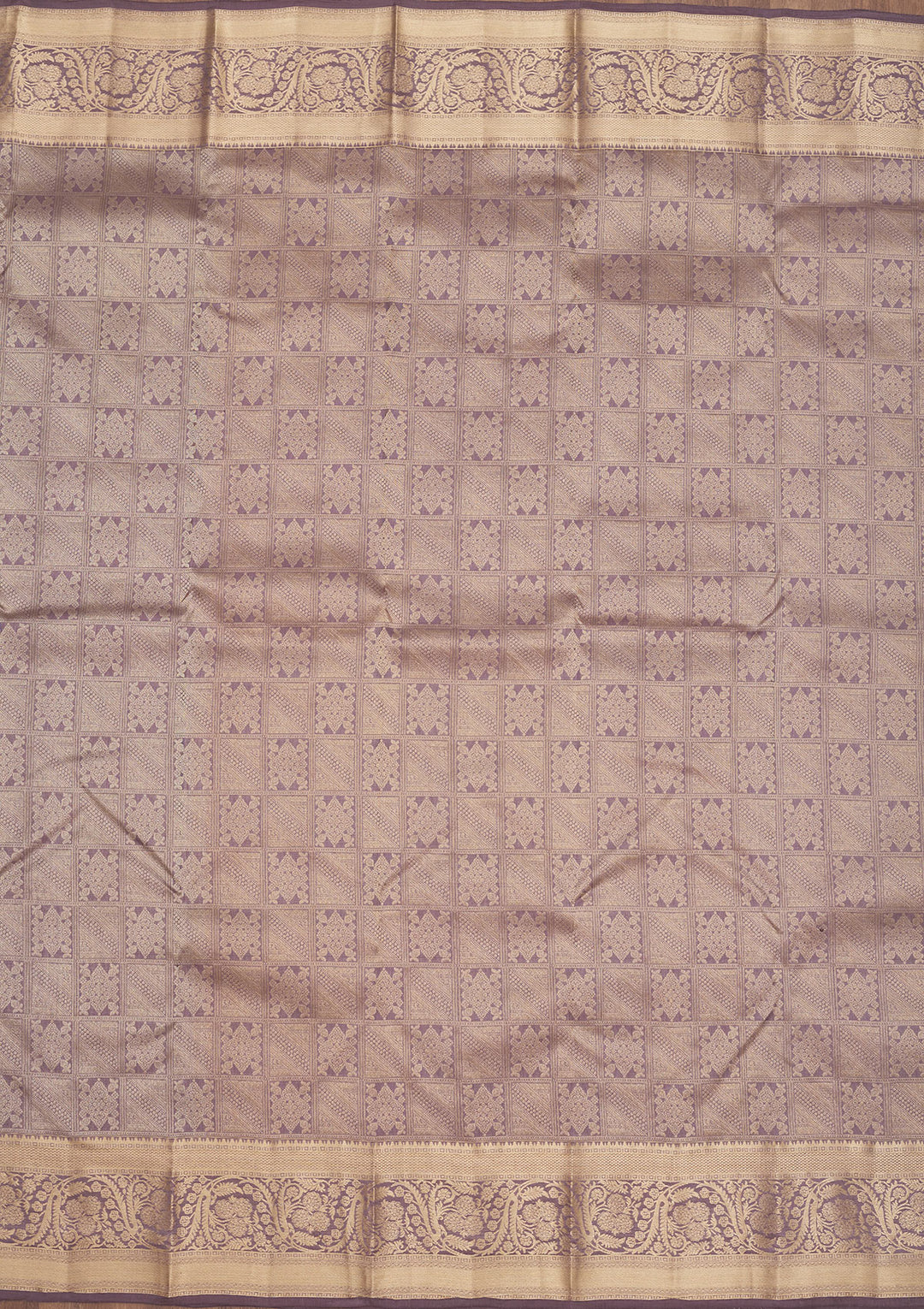 Mauve Zariwork Pure Silk Saree