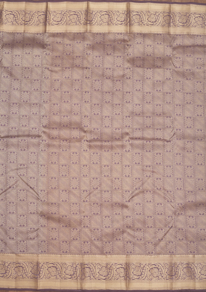 Mauve Zariwork Pure Silk Saree