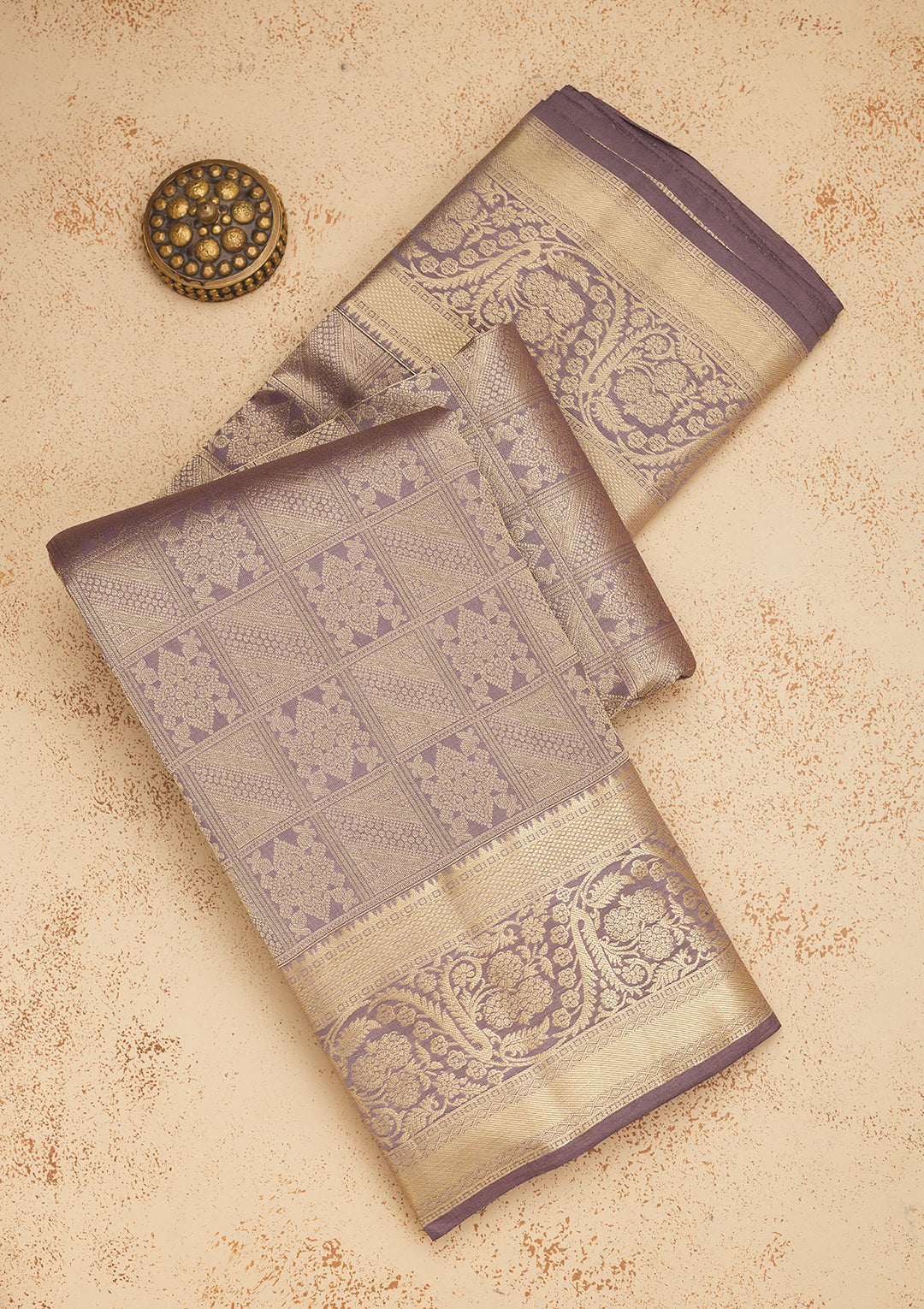 Mauve Zariwork Pure Silk Saree