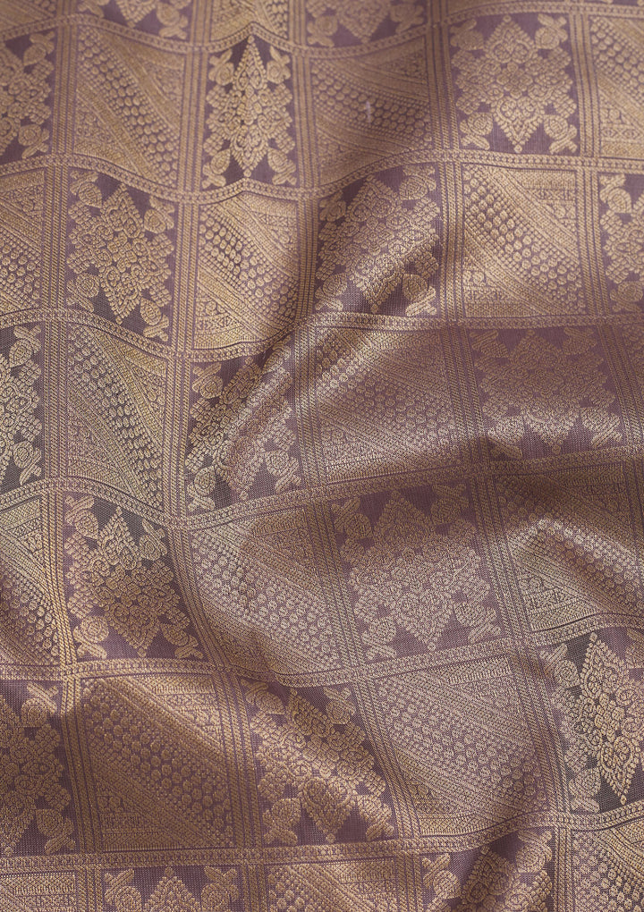 Mauve Zariwork Pure Silk Saree