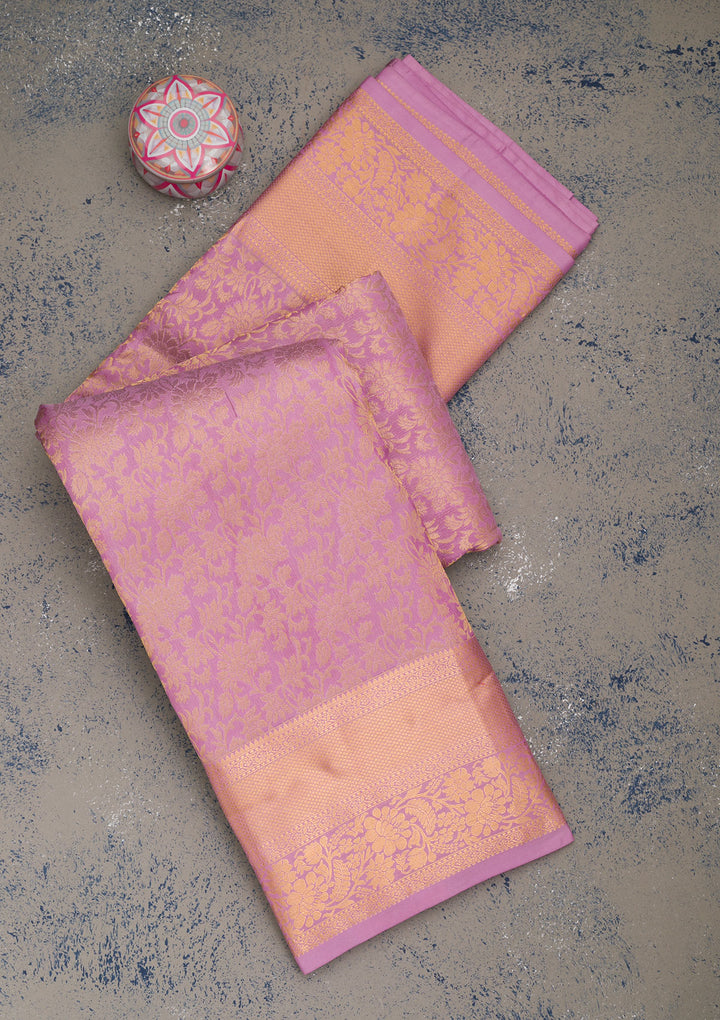 Mauve Zariwork Pure Silk Saree