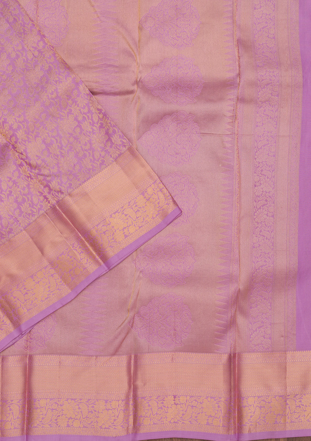 Mauve Zariwork Pure Silk Saree