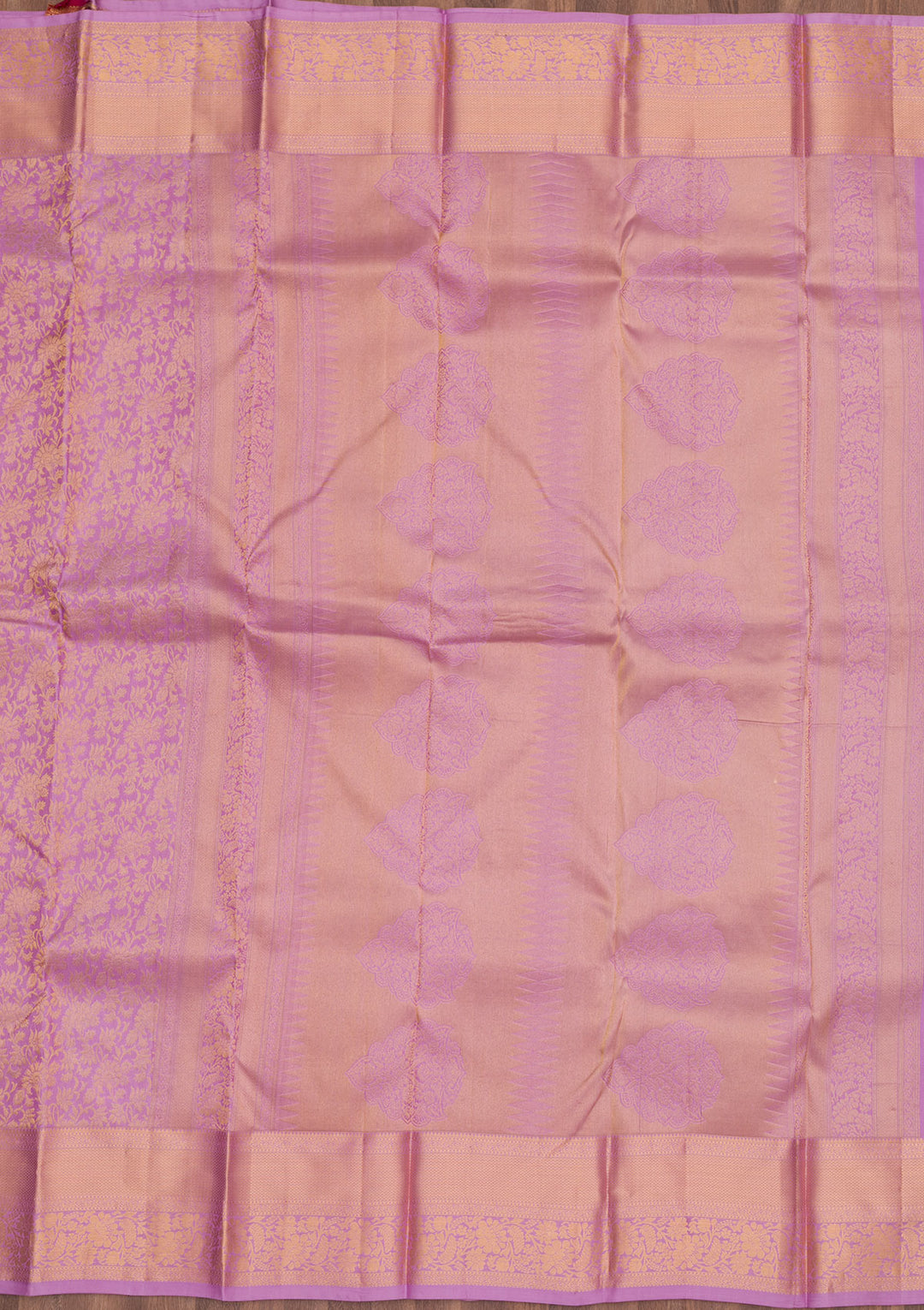 Mauve Zariwork Pure Silk Saree