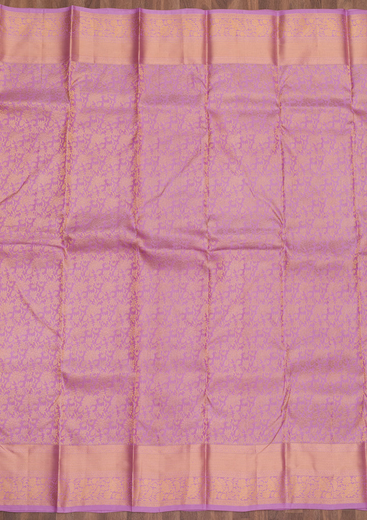 Mauve Zariwork Pure Silk Saree