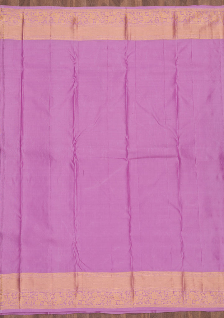 Mauve Zariwork Pure Silk Saree