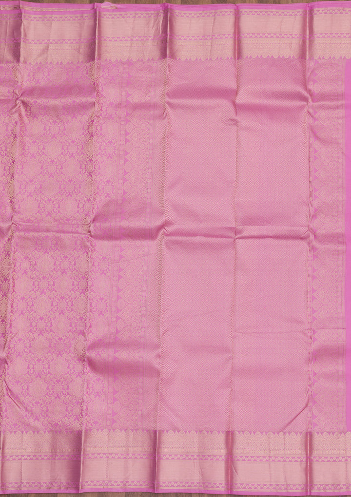 Mauve Zariwork Pure Silk Saree