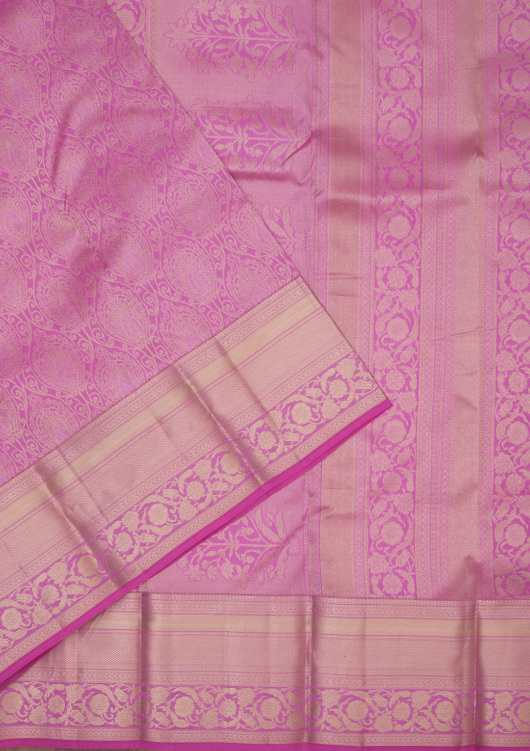 Mauve Zariwork Pure Silk Saree