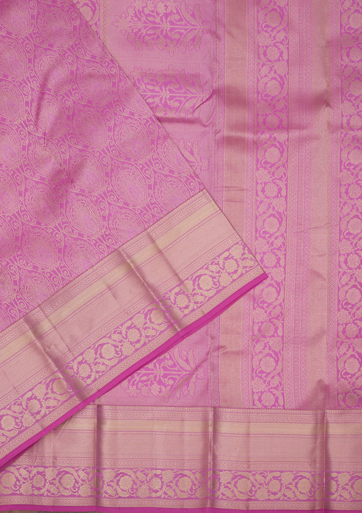 Mauve Zariwork Pure Silk Saree