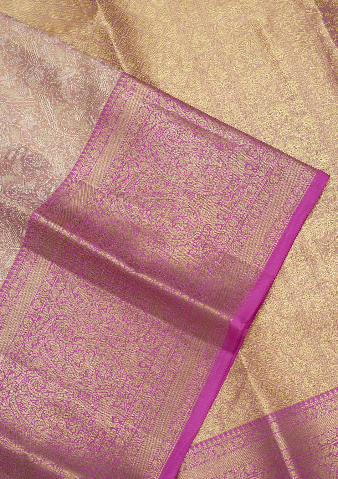 Mauve Zariwork Pure Silk Saree