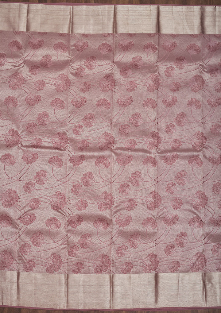 Mauve Zariwork Pure Silk Saree