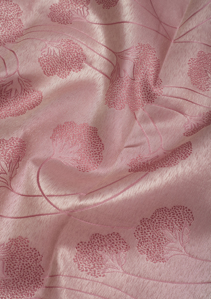 Mauve Zariwork Pure Silk Saree