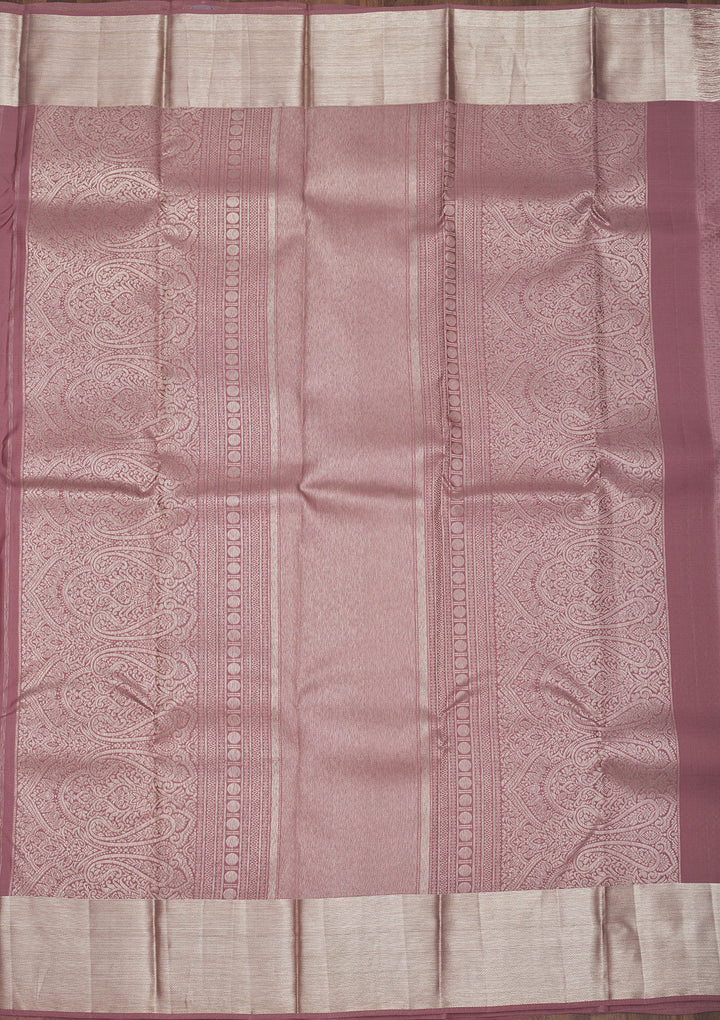 Mauve Zariwork Pure Silk Saree