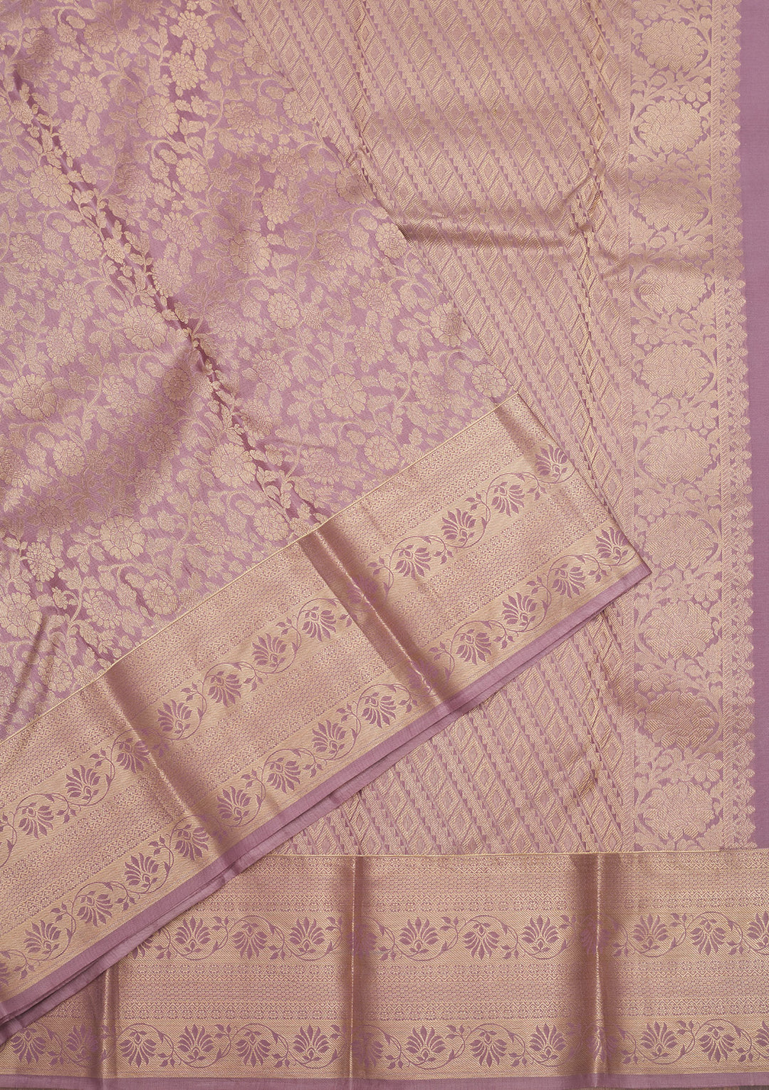 Mauve Zariwork Pure Silk Saree