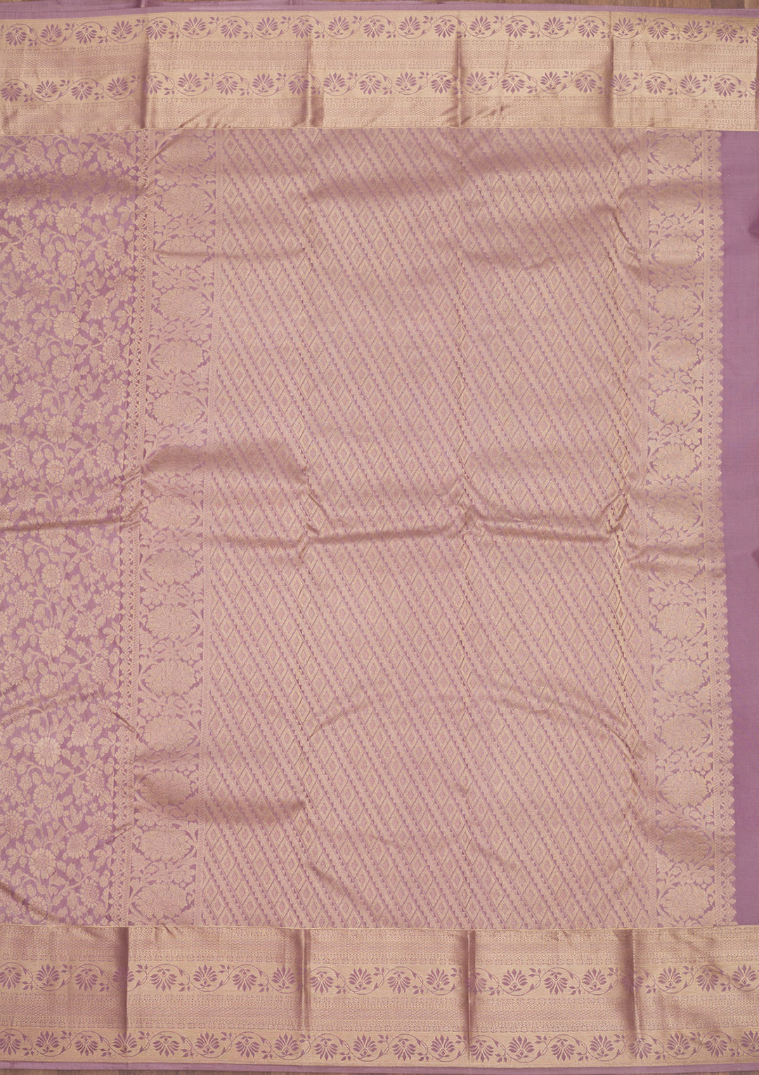 Mauve Zariwork Pure Silk Saree