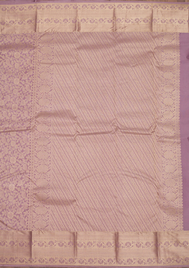 Mauve Zariwork Pure Silk Saree