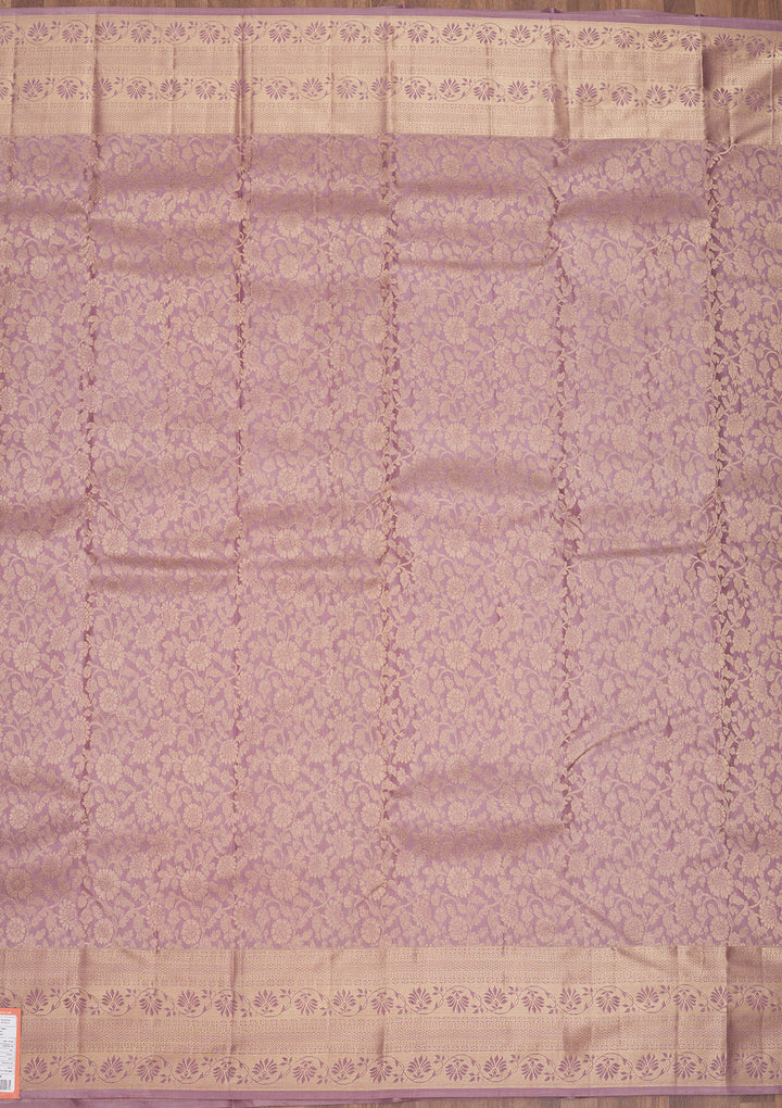 Mauve Zariwork Pure Silk Saree