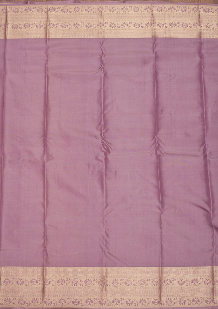 Mauve Zariwork Pure Silk Saree