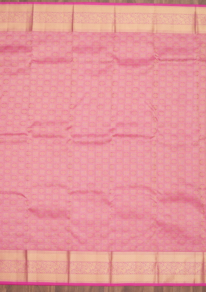 Pink Zariwork Pure Silk Saree