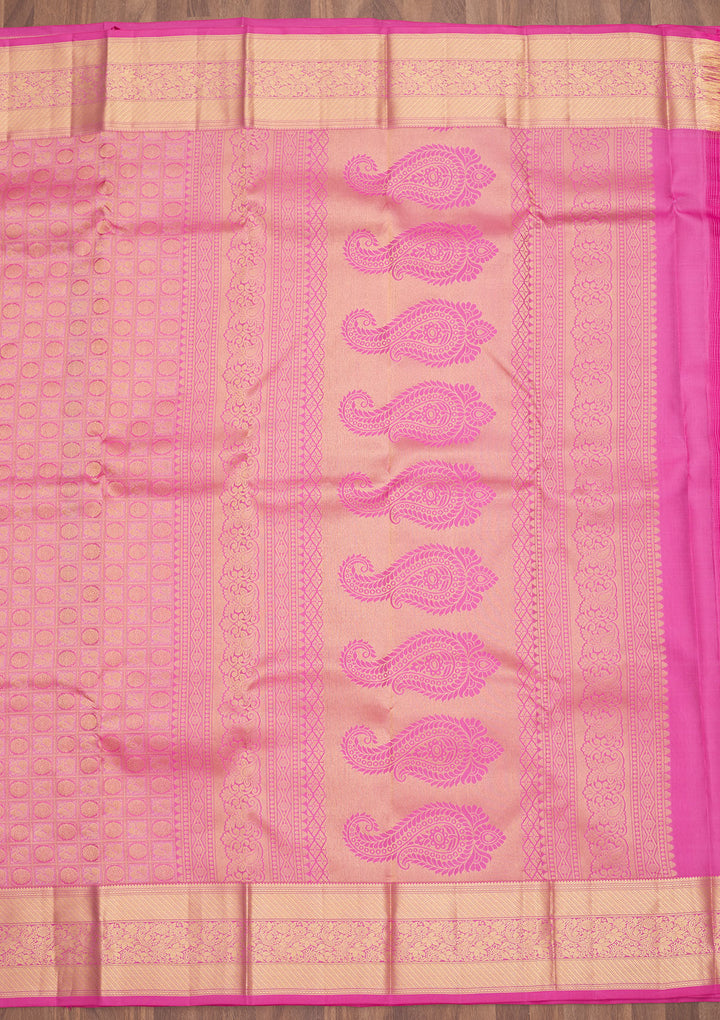 Pink Zariwork Pure Silk Saree