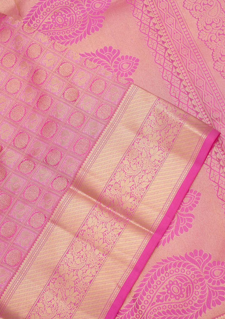 Pink Zariwork Pure Silk Saree