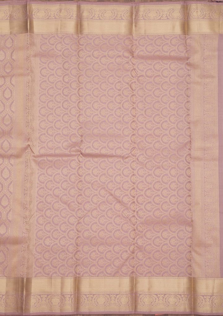 Mauve Zariwork Pure Silk Saree