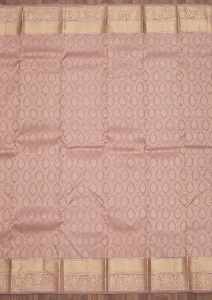 Mauve Zariwork Pure Silk Saree
