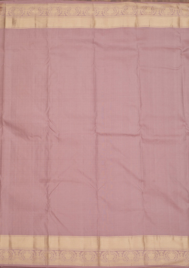 Mauve Zariwork Pure Silk Saree