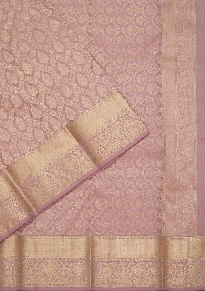 Mauve Zariwork Pure Silk Saree
