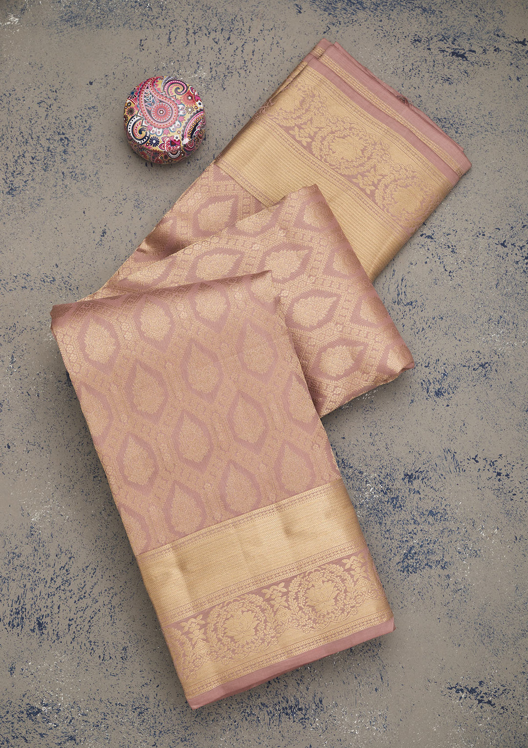 Mauve Zariwork Pure Silk Saree