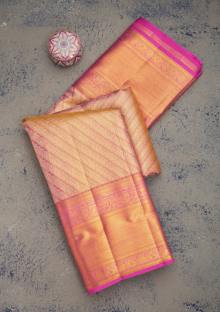 Mauve Zariwork Pure Silk Saree