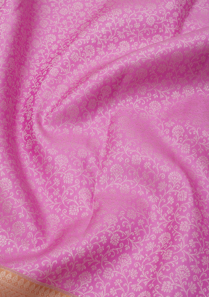 Mauve Zariwork Pure Silk Saree