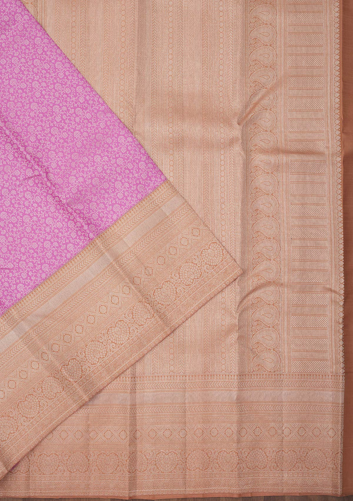Mauve Zariwork Pure Silk Saree