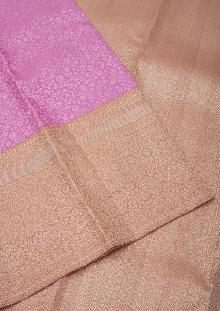 Mauve Zariwork Pure Silk Saree