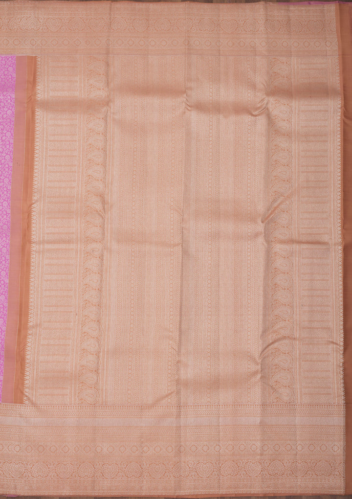 Mauve Zariwork Pure Silk Saree