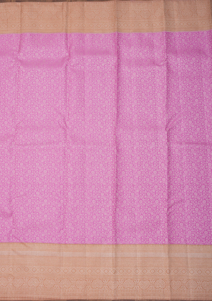 Mauve Zariwork Pure Silk Saree