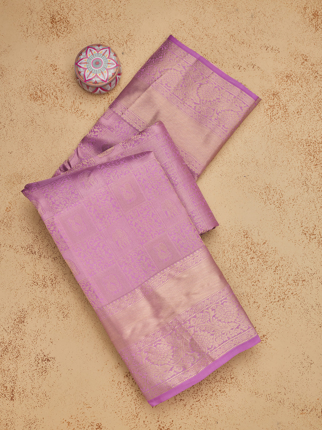 Mauve Zariwork Pure Silk Saree
