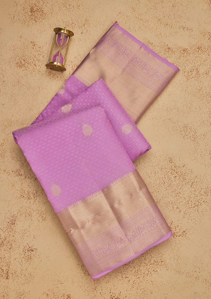 Mauve Zariwork Pure Silk Saree