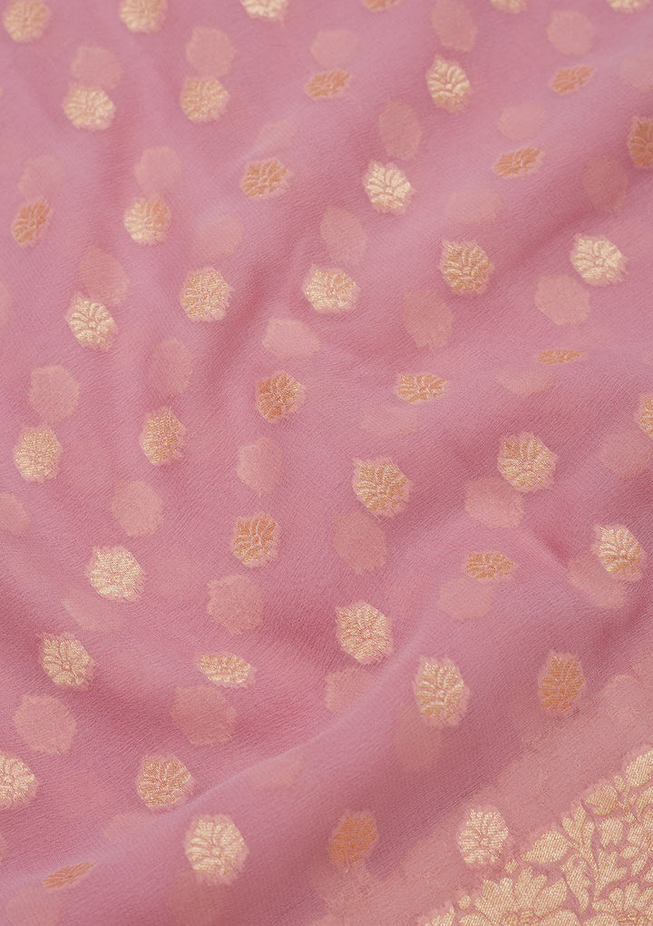 Mauve Zariwork Pure Silk Saree