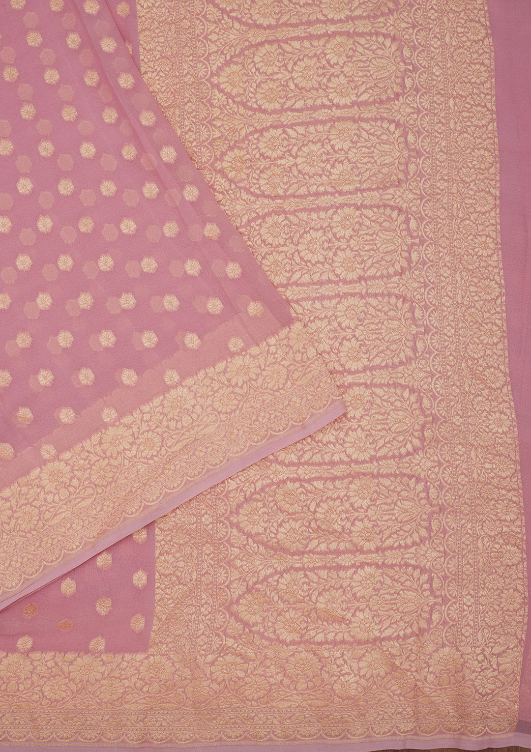Mauve Zariwork Pure Silk Saree
