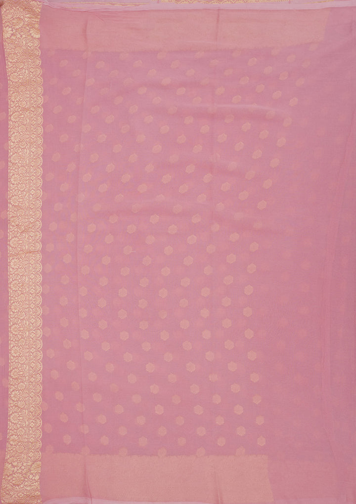 Mauve Zariwork Pure Silk Saree