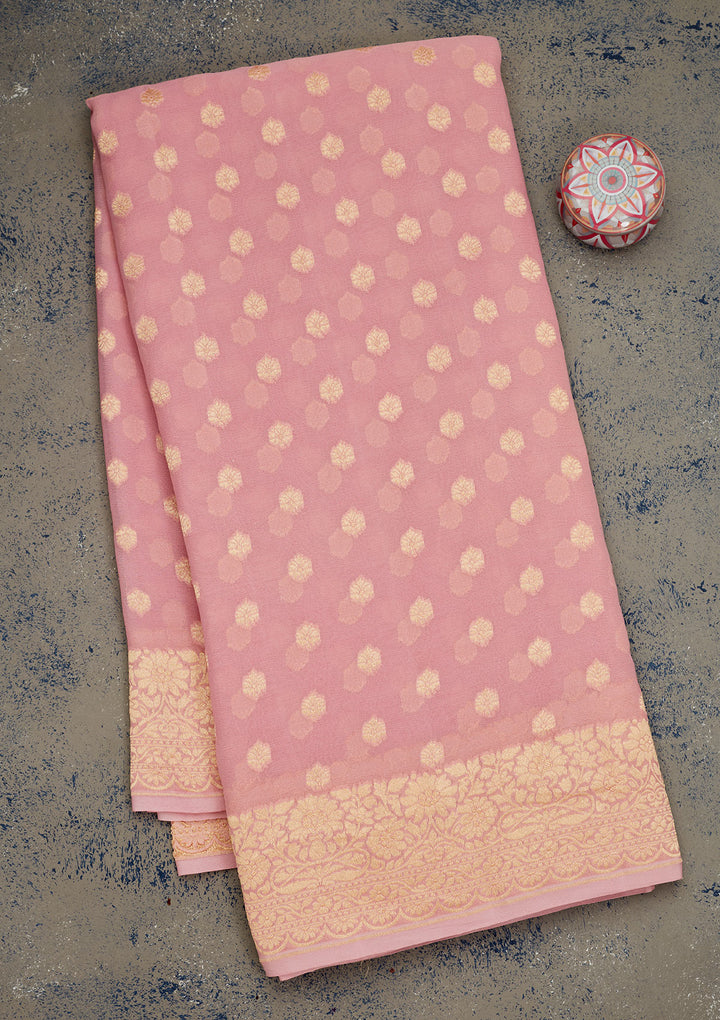 Mauve Zariwork Pure Silk Saree