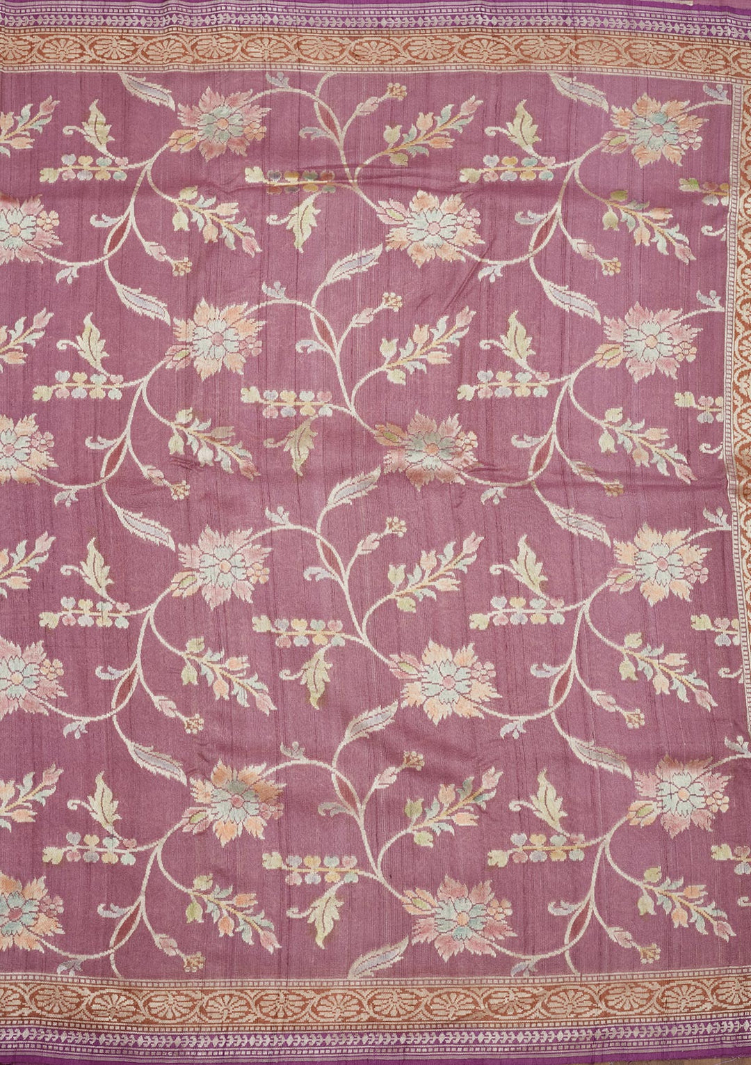 Mauve Zariwork Pure Silk Saree