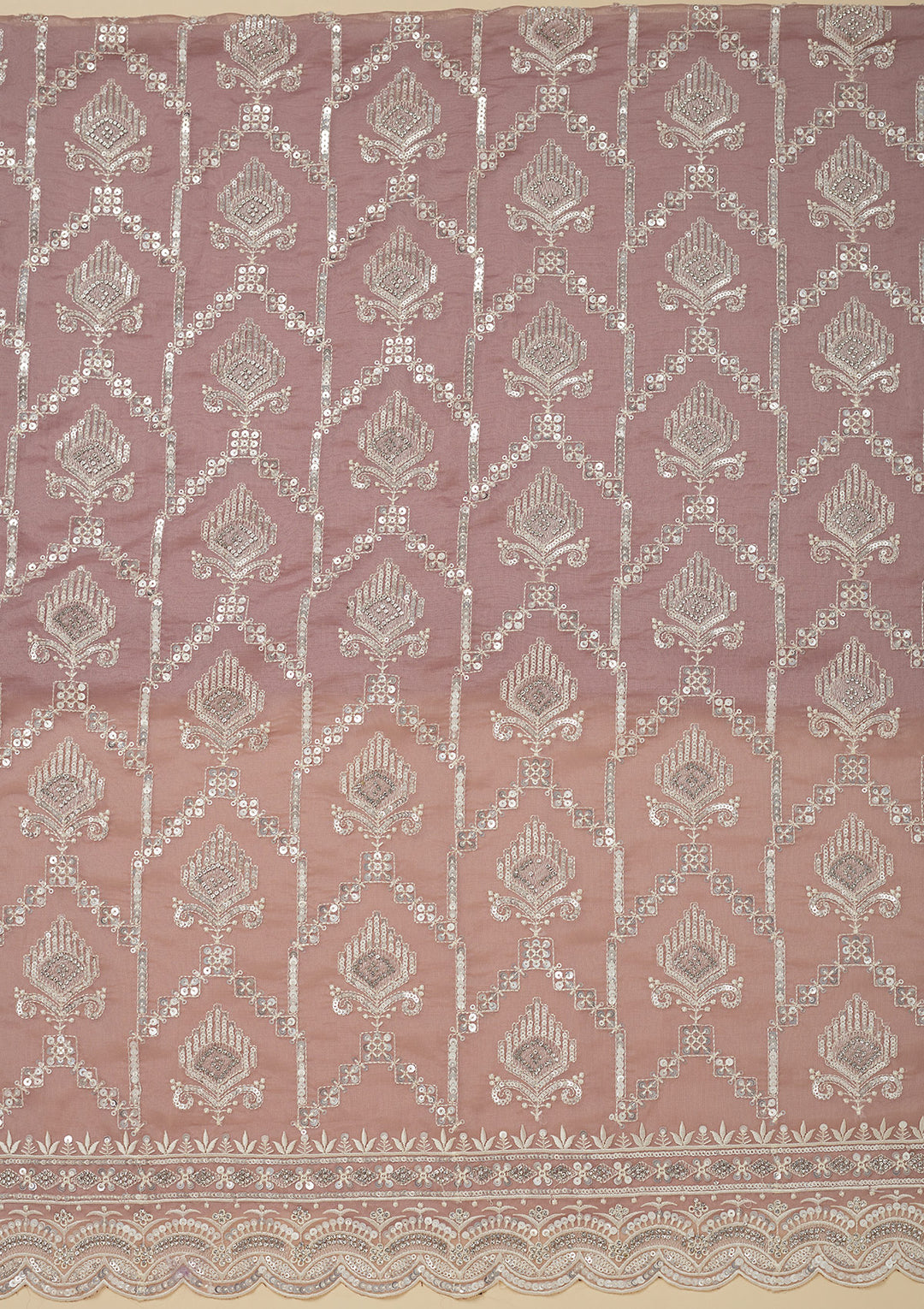 Mauve Zariwork Tissue Unstitched Salwar Suit
