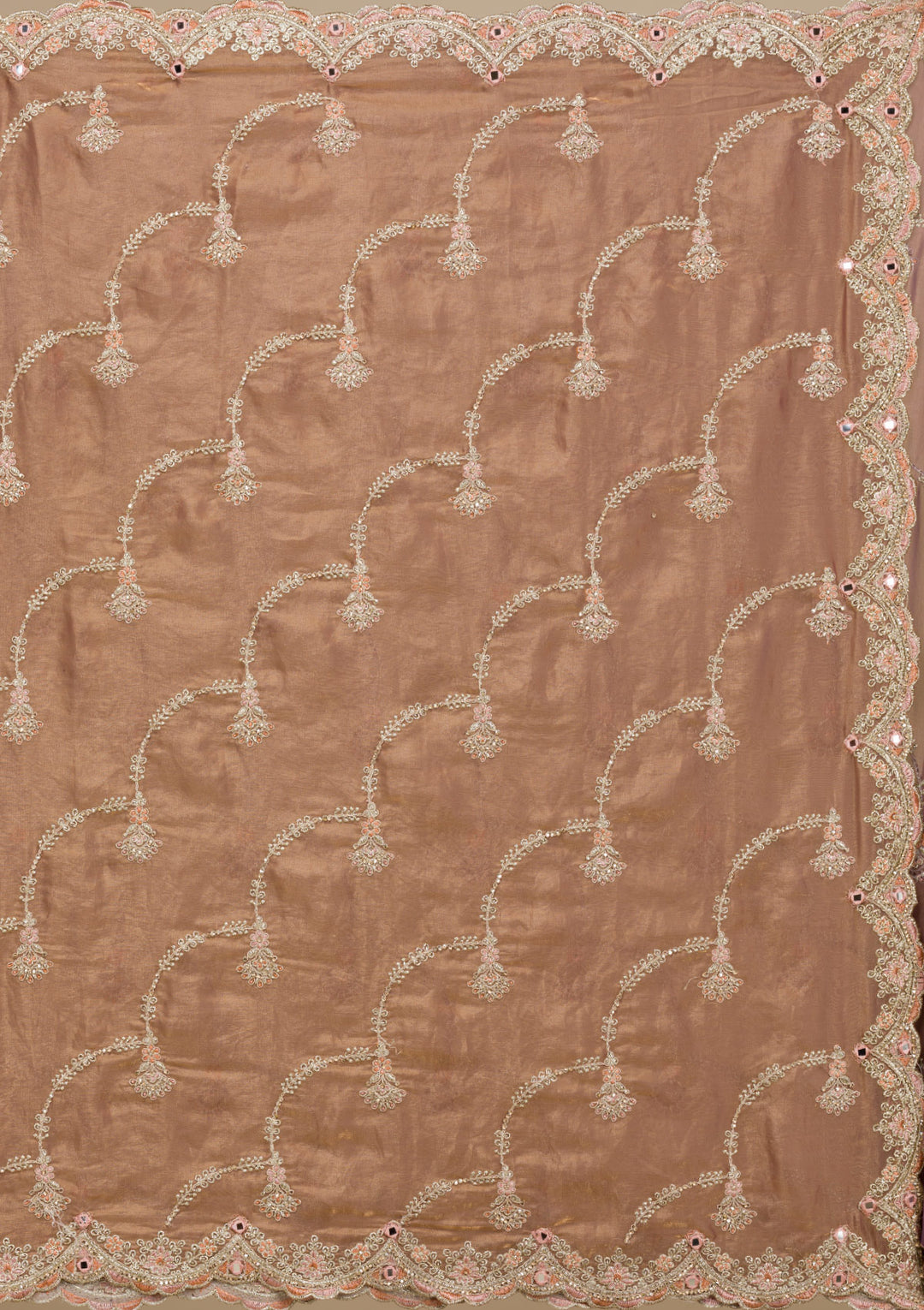 Mauve Zariwork Tissue Saree