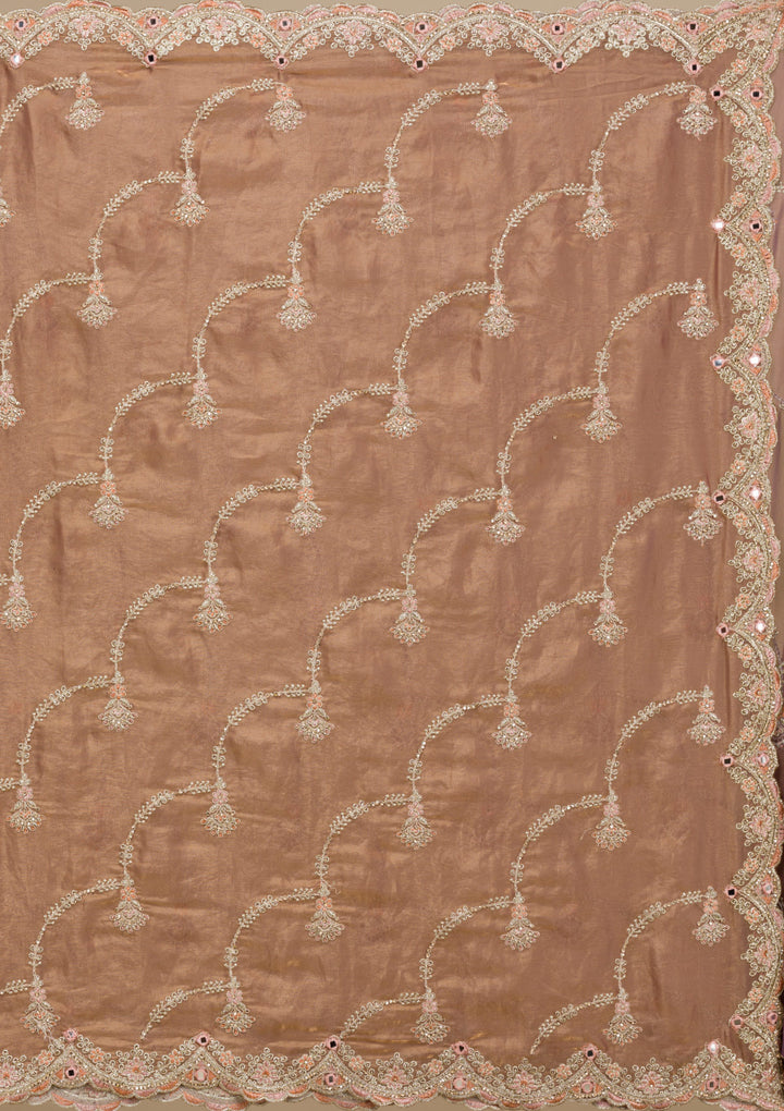 Mauve Zariwork Tissue Saree