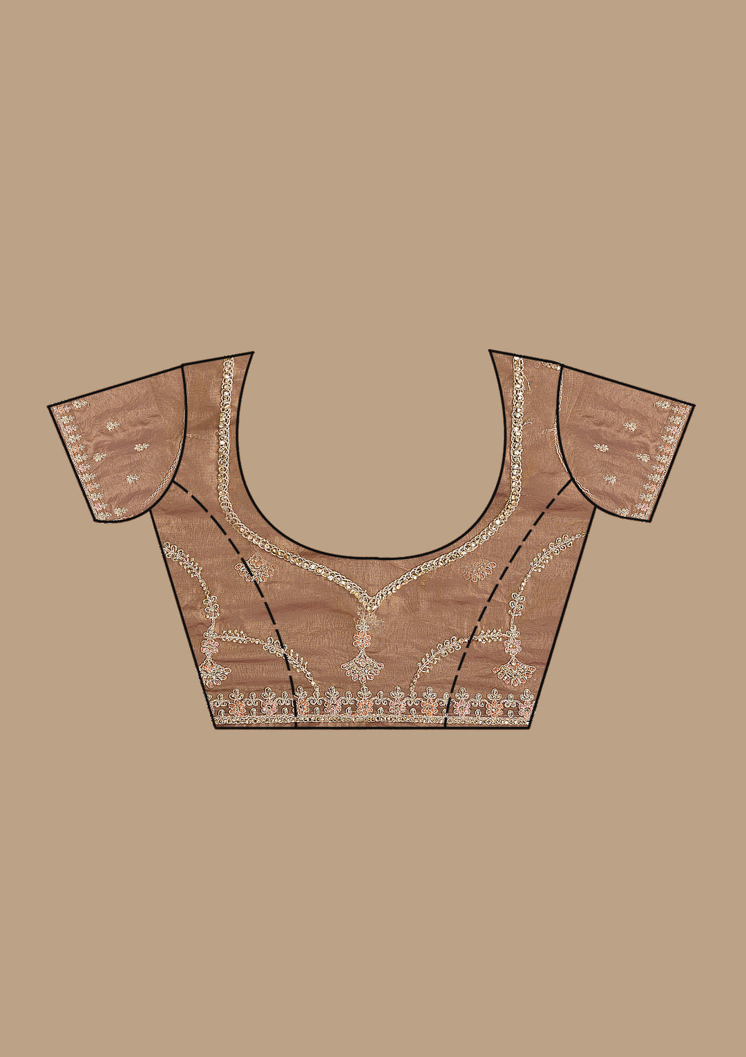Mauve Zariwork Tissue Saree