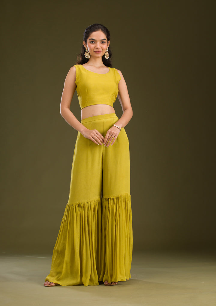 Mehendi Cutdana Georgette Readymade Salwar Suit