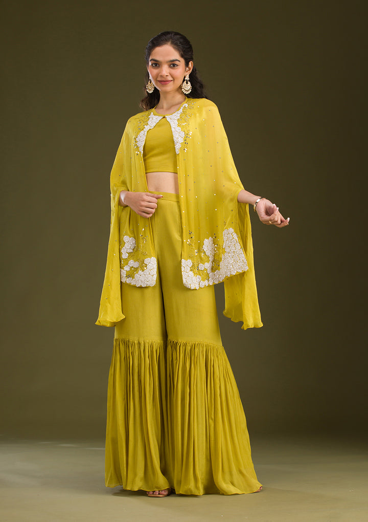 Mehendi Cutdana Georgette Readymade Salwar Suit